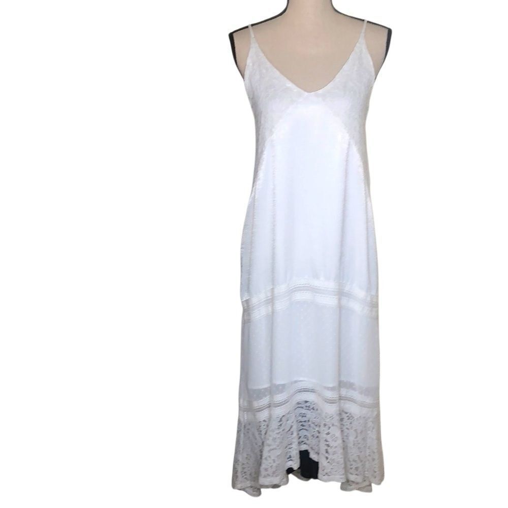 NEW Storia White Ruffled Tiered Slip Dress Sz S NWT Soft Girl, Romantic, Y2K